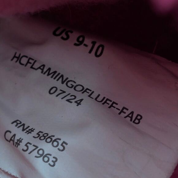 Cute Fluffy Flamingo Plush Animal Slippers Kids' Pink Size US9-10 EU25-27 - Picture 7 of 8